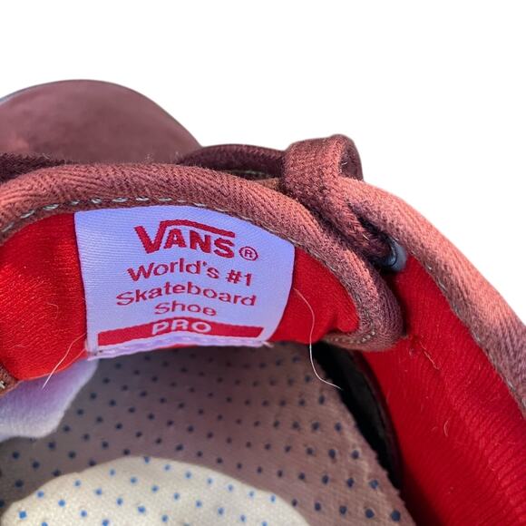 Vans Burgundy Suede Classic Low Top Sneakers Size 11 - Picture 5 of 8